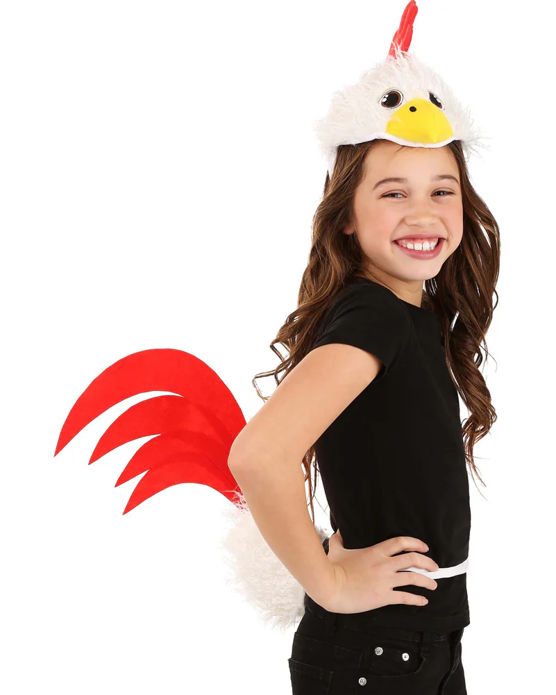 Chicken Plush Headband and Tail Deluxe Set - Image 3