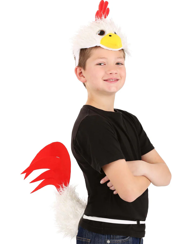 Chicken Plush Headband and Tail Deluxe Set - Image 4