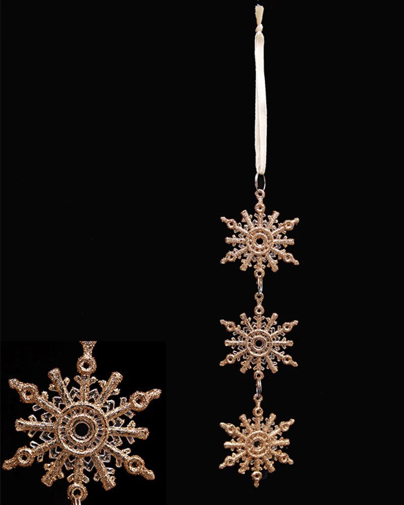 Christmas Champagne 3 Snowflake Tree Ornament 15cm - Image 2