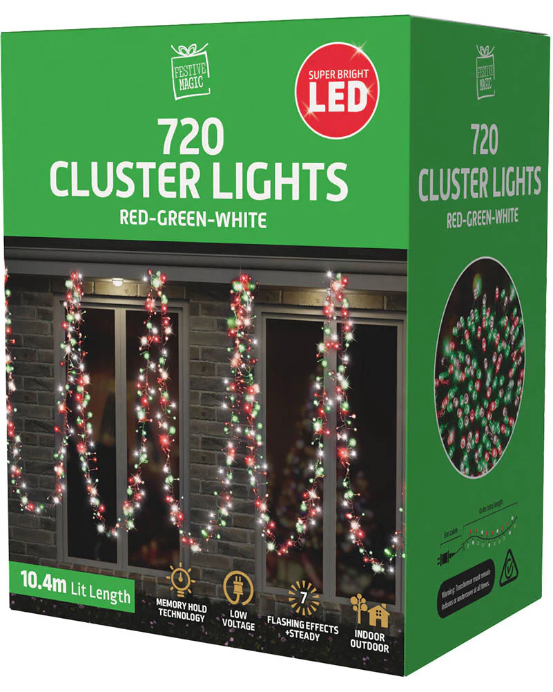 Christmas Cluster Lights 720 Piece LED Lights - Image 2