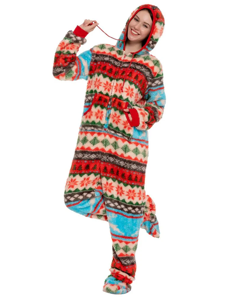 Christmas Colored Pattern Adults Onesie - Image 4