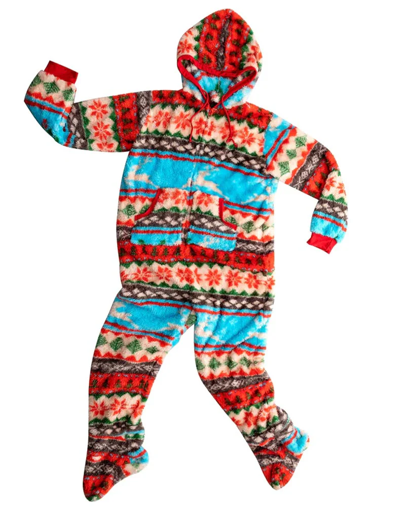Christmas Colored Pattern Adults Onesie - Image 5