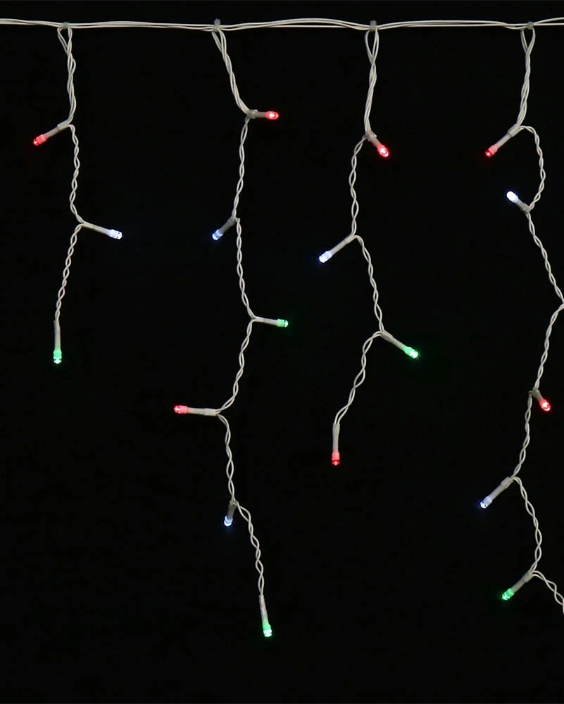 Christmas Coloured Icicle Lights 400 Piece LED Solar Lights