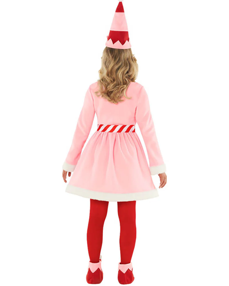 Christmas Elf Dress Pink Womens Costume - Image 2