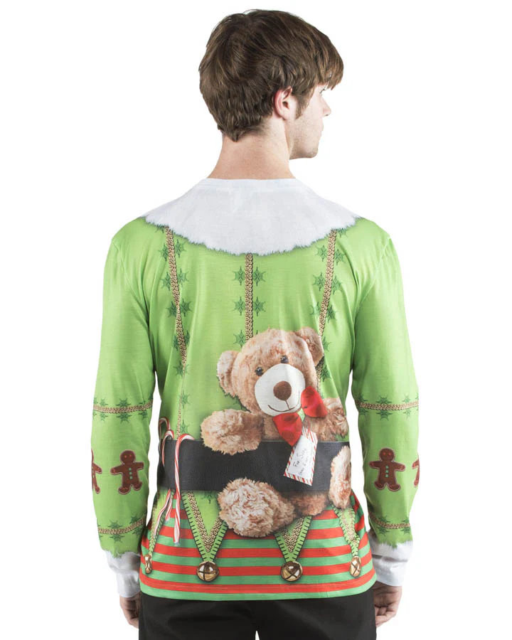 Christmas Elf Faux Real Long Sleeve Shirt - Image 2