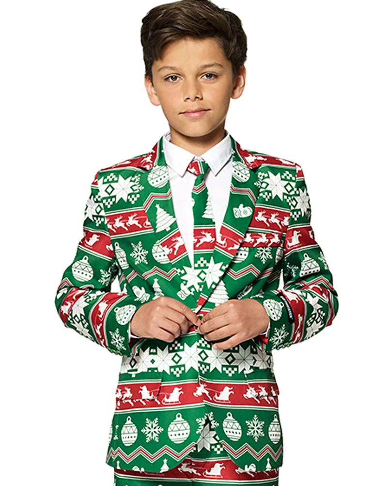 Christmas Green Nordic Boys Suitmeister - Image 3