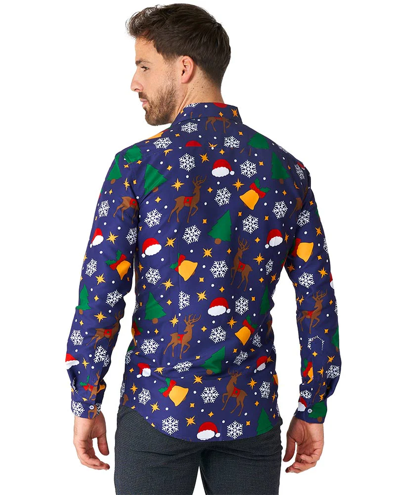 Christmas Icons Blue Suitmeister Shirt - Image 2