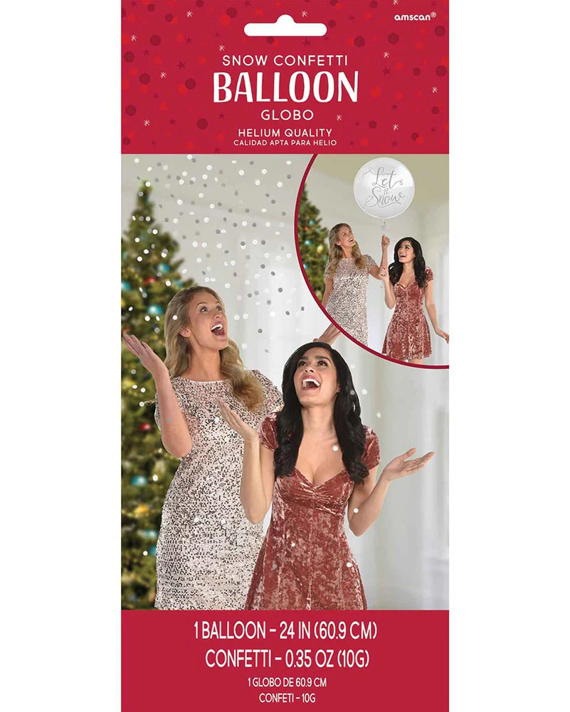 Christmas Large Snow Confetti Balloon - Image 2
