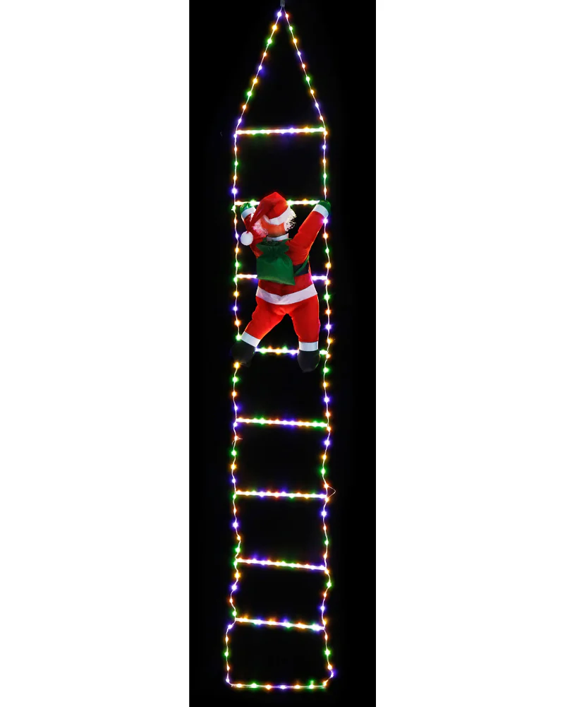 Christmas LED Flexi Cable Ladder with Santa 2.4m - Image 2