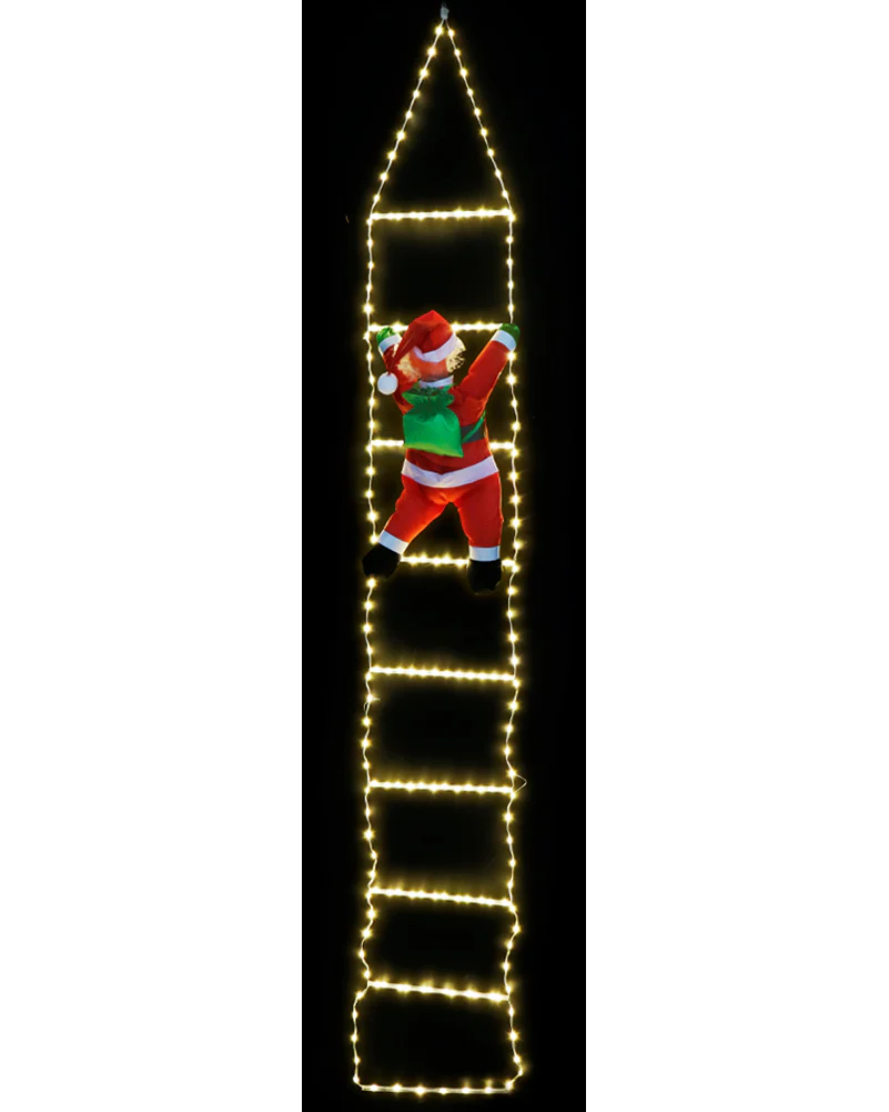 Christmas LED Flexi Cable Ladder with Santa 2.4m - Image 3