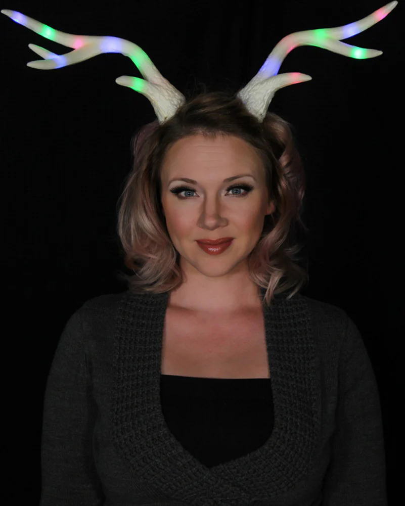 Christmas Light-Up Deer Antler Multi-Colour Lumenhorns - Image 2