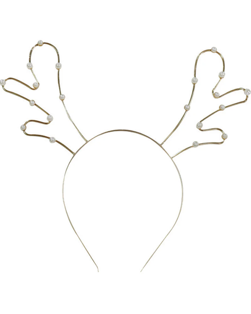 Christmas Metal Pearl Antlers Headband