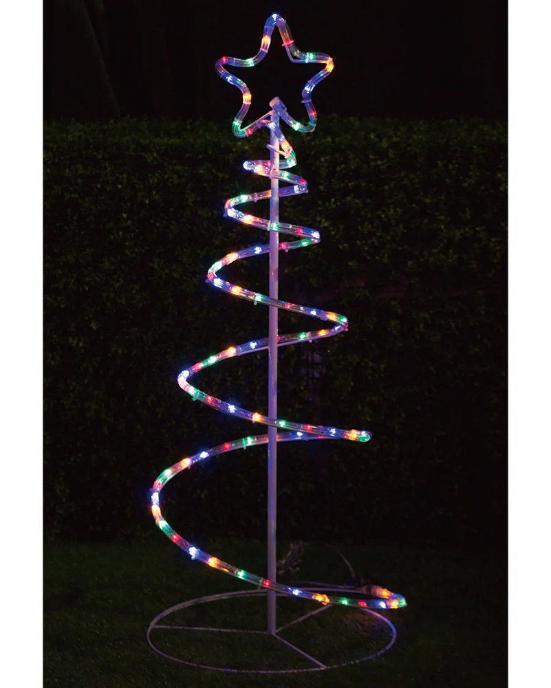 Christmas Multicolour Solar Spiral Ropelight Tree 90cm - Image 3
