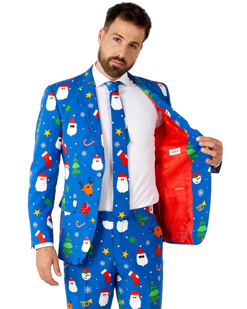 Christmas Opposuit Festivity Blue Premium Mens Suit - Image 4