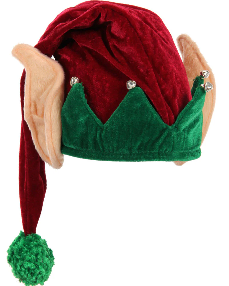 Christmas Plush Elf Deluxe Hat with Ears - Image 3