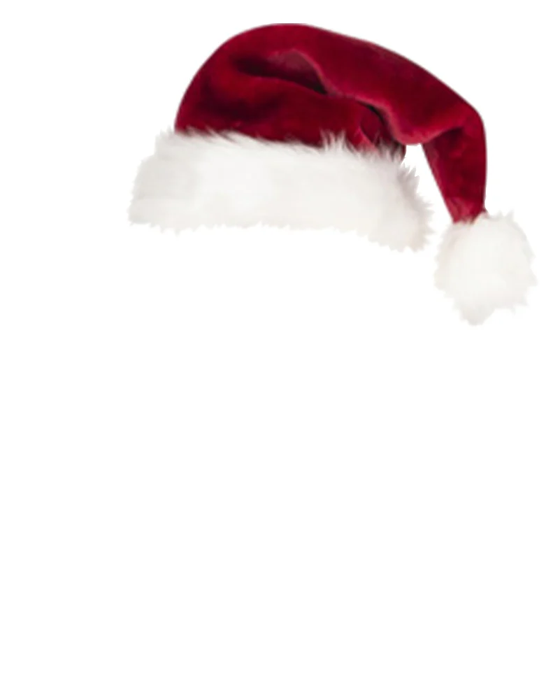 Christmas Professional Plush Crimson Santa Hat - Image 2