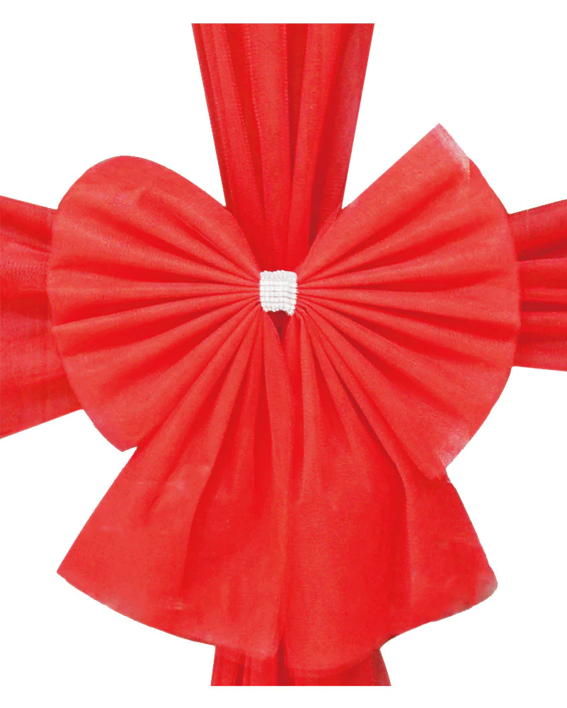 Christmas Red Door Bow with Sash - Image 2