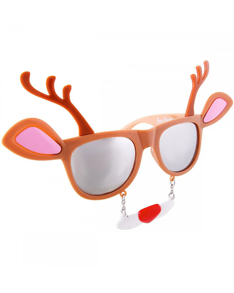 Christmas Reindeer Glasses with Stache