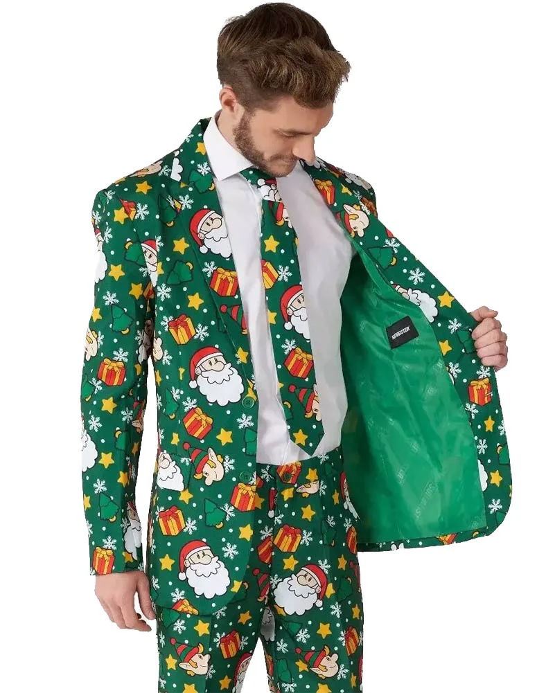 Christmas Santa Elves Green Mens Suitmeister - Image 3