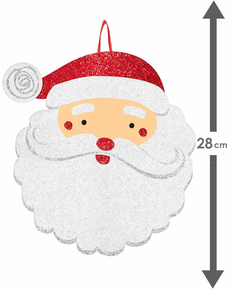 Christmas Santa Face Hanging Sign 28cm