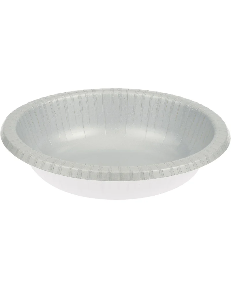 Christmas Shimmering Silver Paper Bowls 590ml Pack of 20