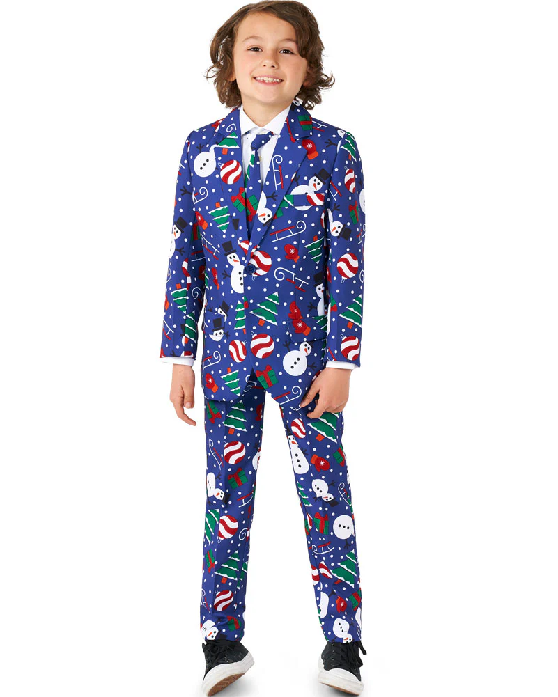 Christmas Snowman Blue Boys Suitmeister - Image 6