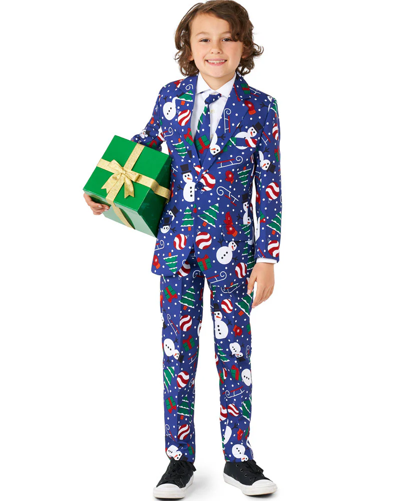 Christmas Snowman Blue Boys Suitmeister - Image 7