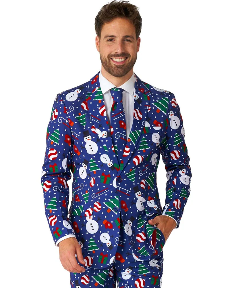 Christmas Snowman Blue Mens Suitmeister - Image 3