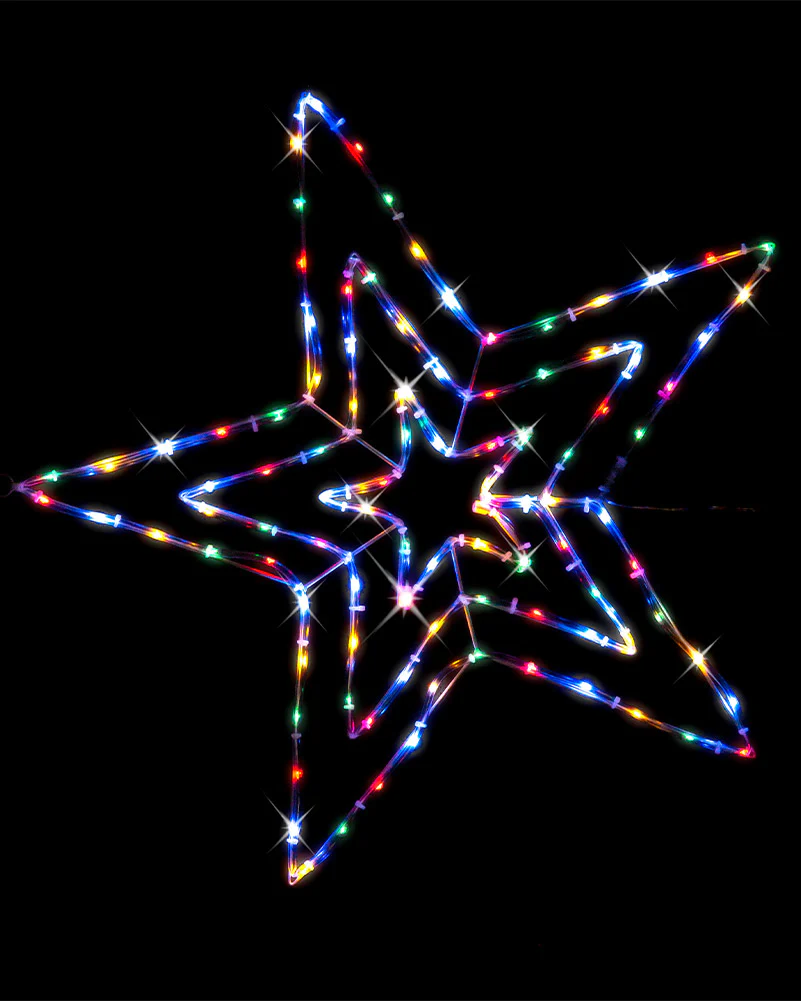 Christmas Solar Multi-Coloured Flashing 3-In-1 Star Tubelight 70cm - Image 2