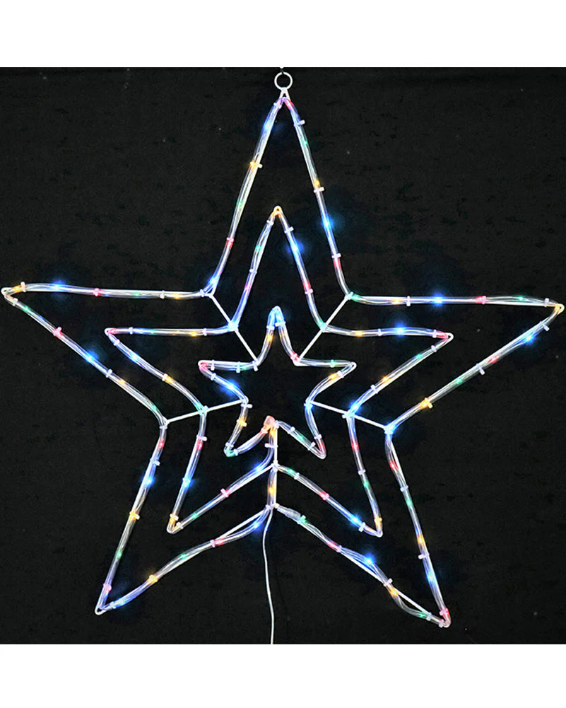 Christmas Solar Multi-Coloured Flashing 3-In-1 Star Tubelight 70cm - Image 3