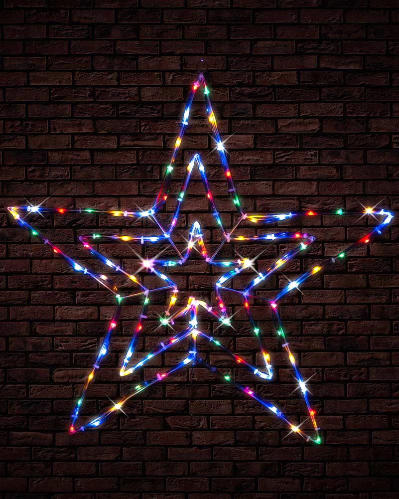 Christmas Solar Multi-Coloured Flashing 3-In-1 Star Tubelight 70cm - Image 5