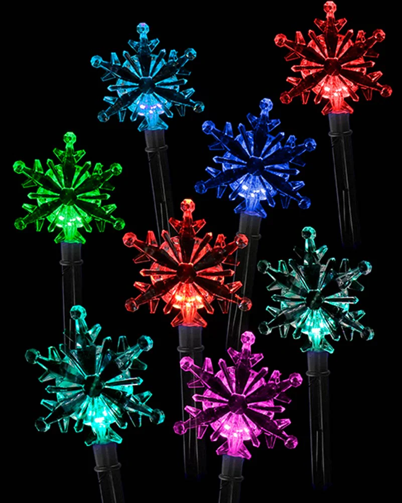 Christmas Solar Path Colour Change Snowflakes Pack of 8 - Image 2