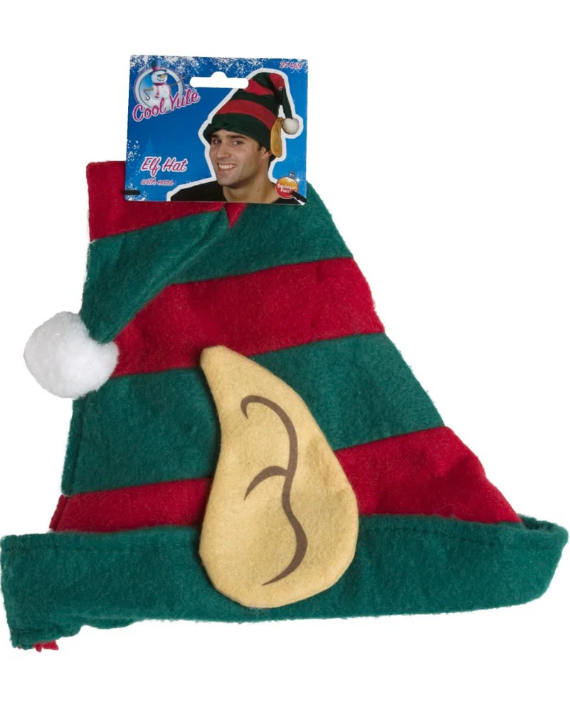 Christmas Striped Elf Hat with Ears - Image 2