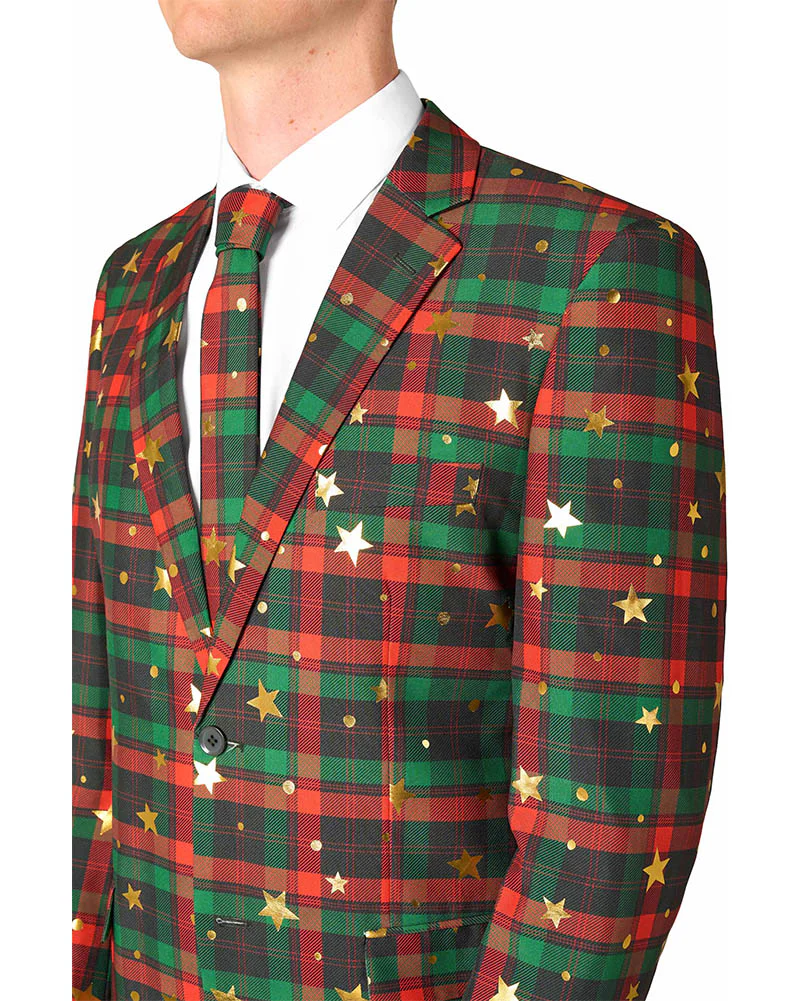Christmas Tartan Tidings Mens Premium Opposuit - Image 6