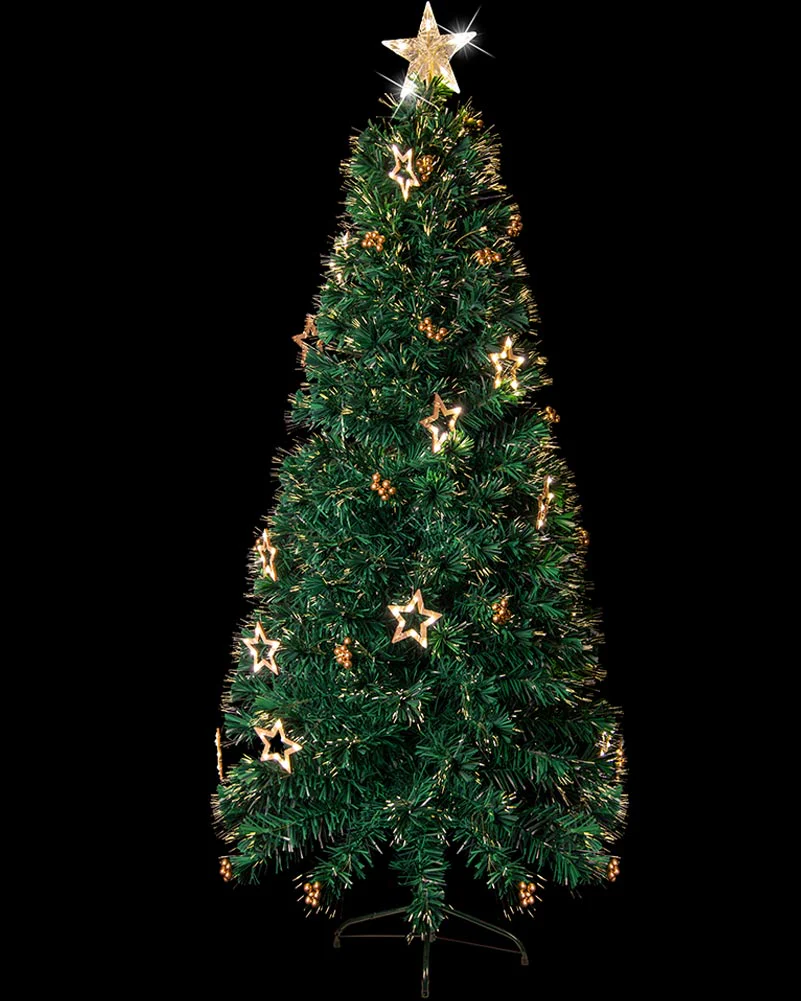 Christmas Tree Fibre Optics LED With Decorative Flash Warm 1.8m - Image 3