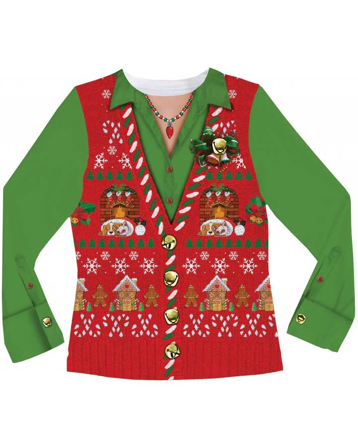 Christmas Vest Womens T Shirt - Image 3
