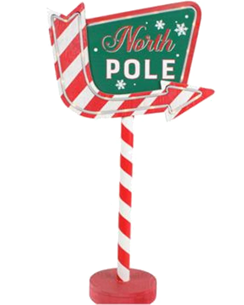 Christmas Vintage Light Up North Pole Stand 58cm - Image 2