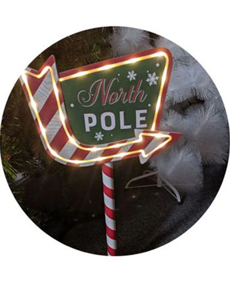 Christmas Vintage Light Up North Pole Stand 58cm - Image 3