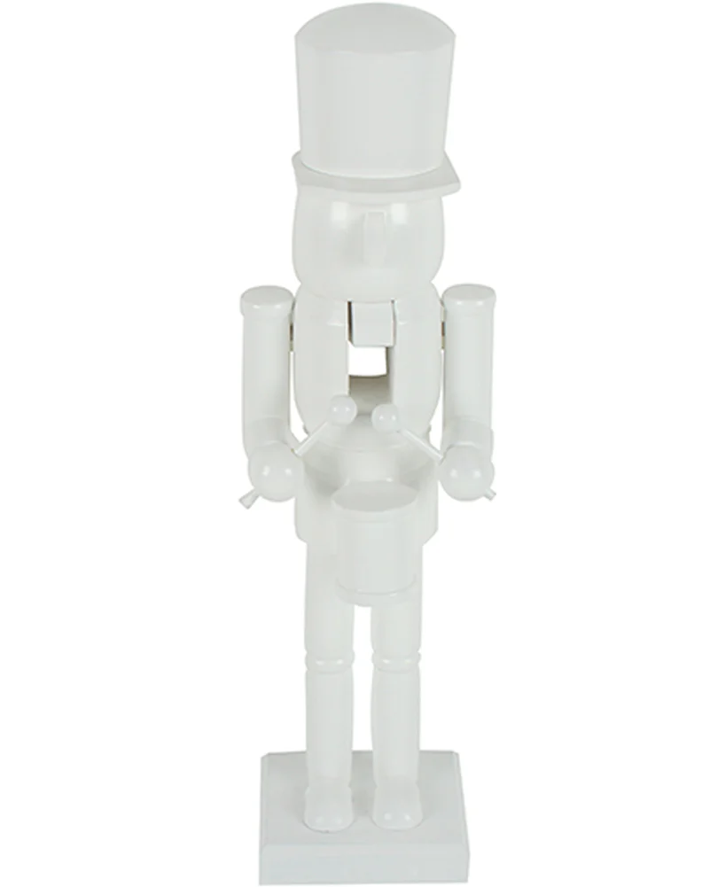 Christmas White Wood Nutcracker Standing 30cm