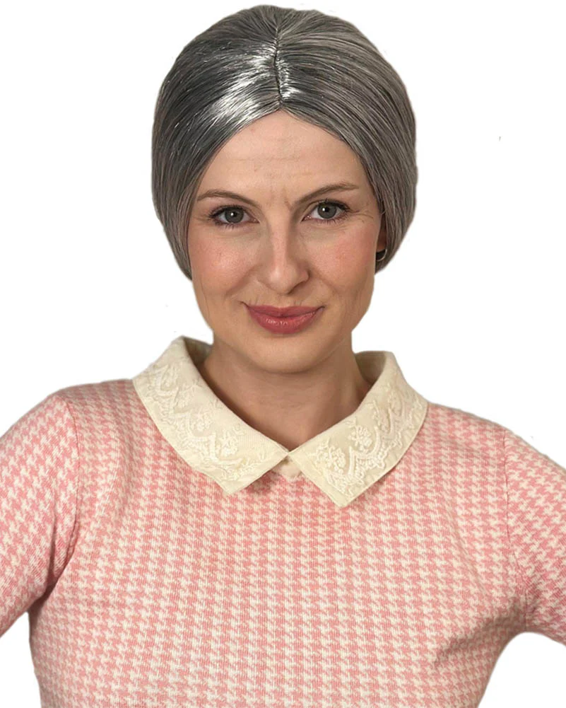Classic Nana Deluxe Grey Bun Wig