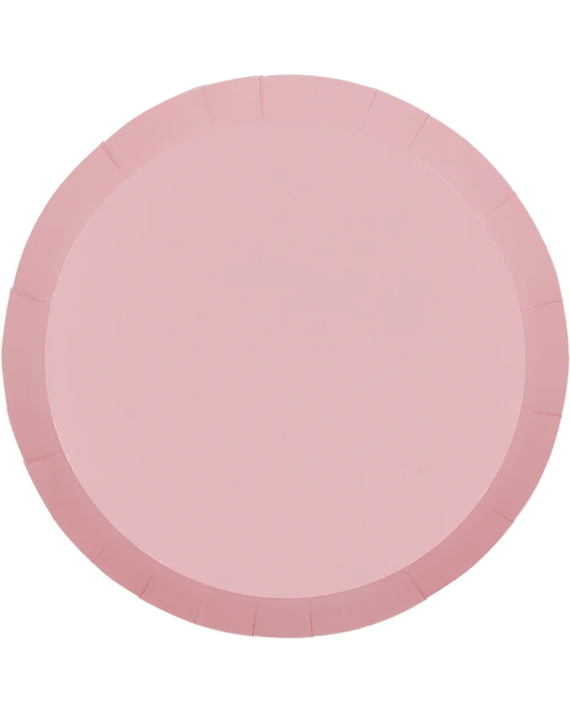 Classic Pink 27cm Round Paper Banquet Plates Pack of 10