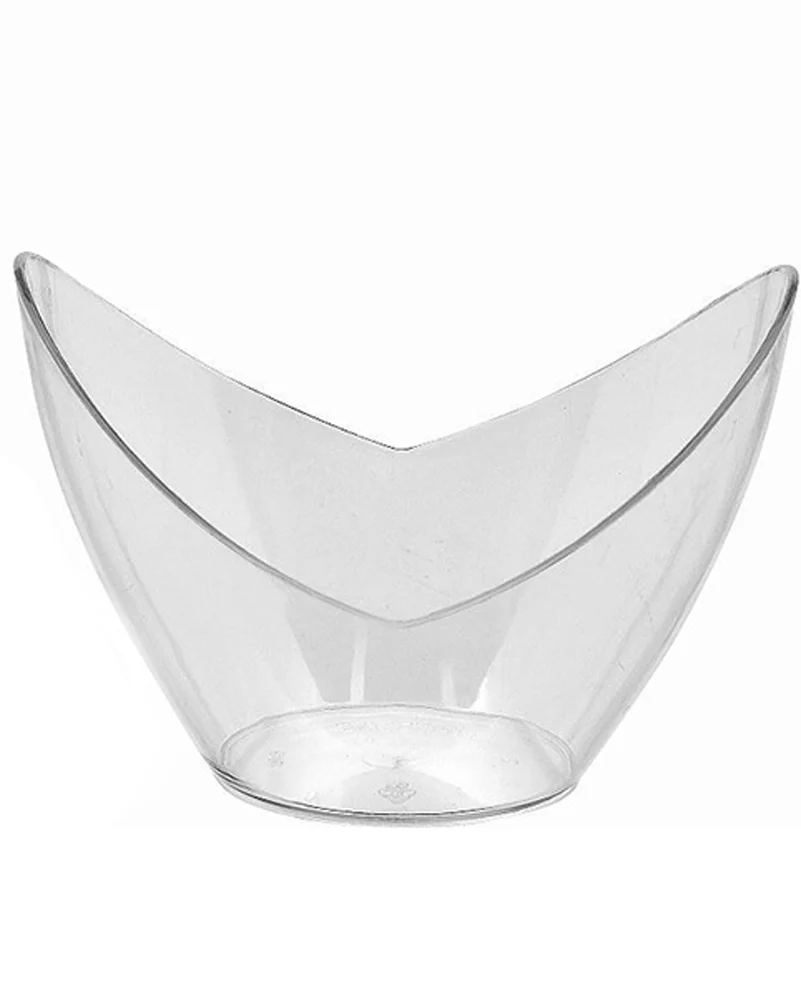 Clear 74ml Mini Plastic Oval Dishes Pack of 10