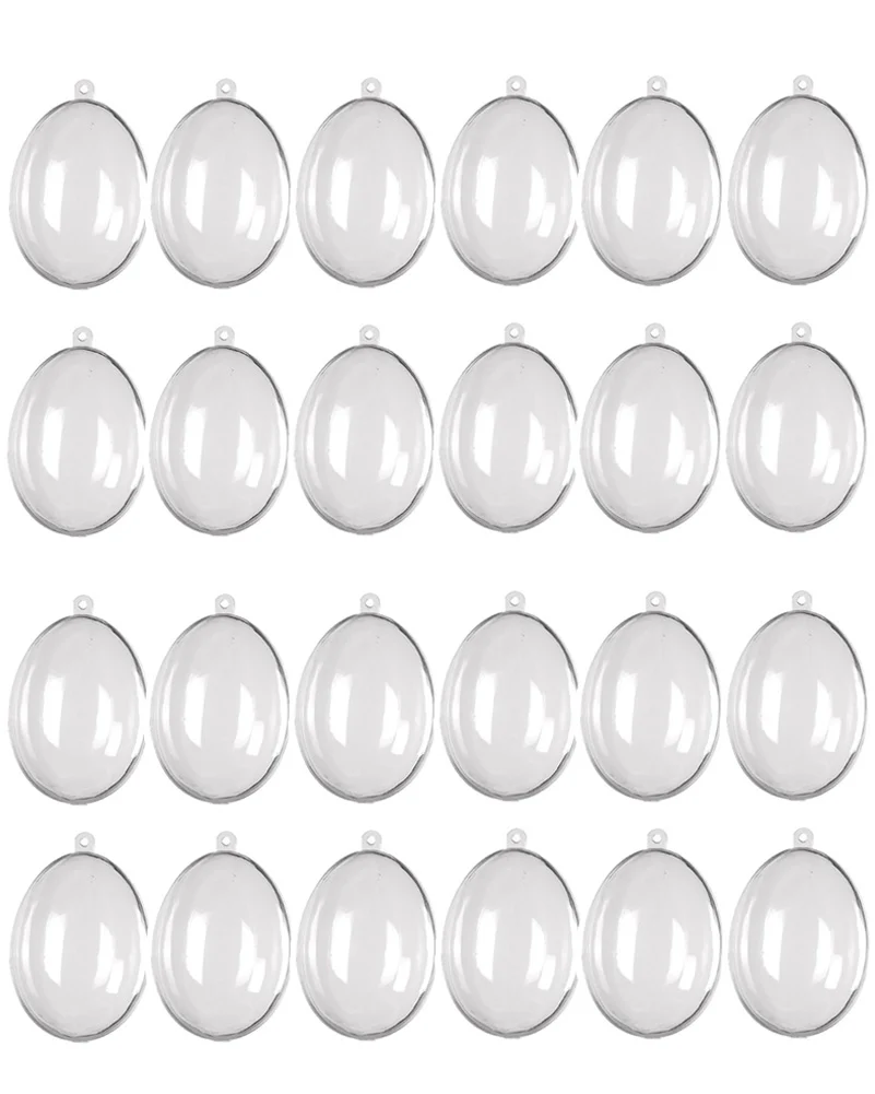 Clear Fillable Plastic Eggs 10cm Pack of 24