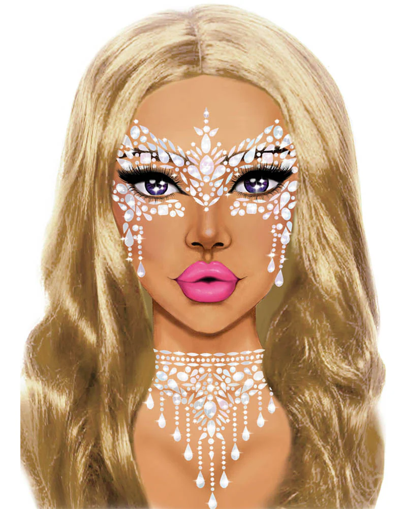 Clear Masquerade Face Jewels Sticker - Image 2