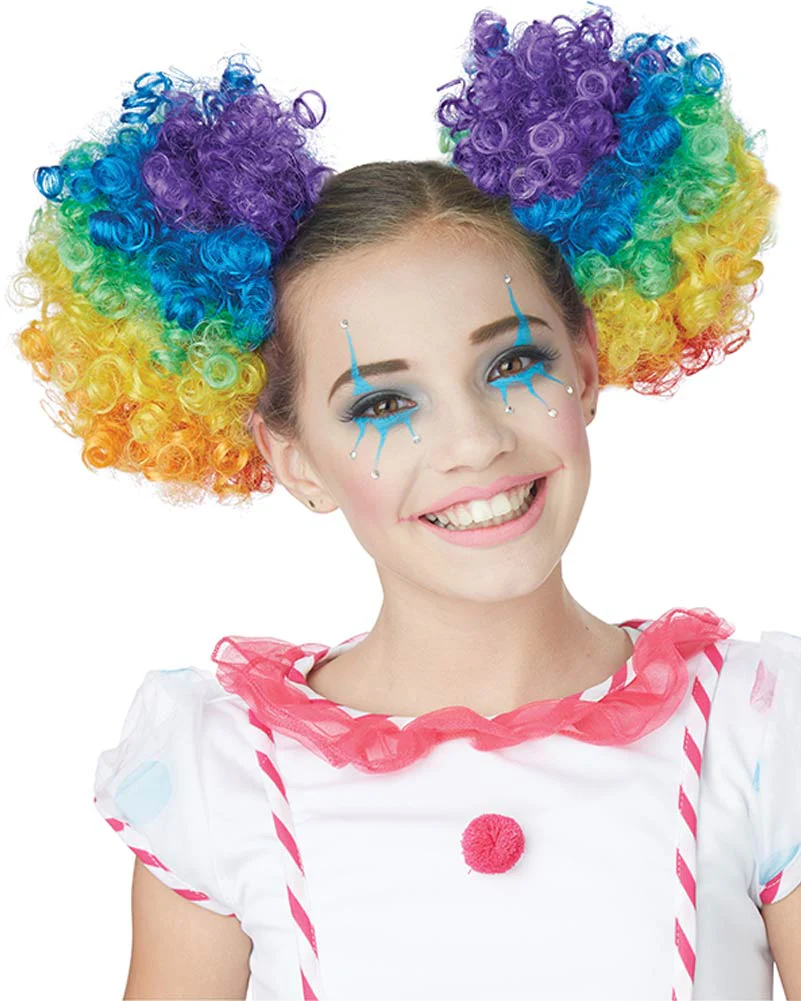Clown Puffs Curly Rainbow Wig - Image 2