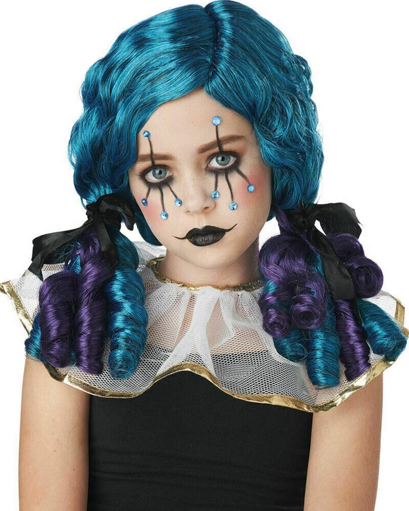 Clowny Curls Blue Kids Wig