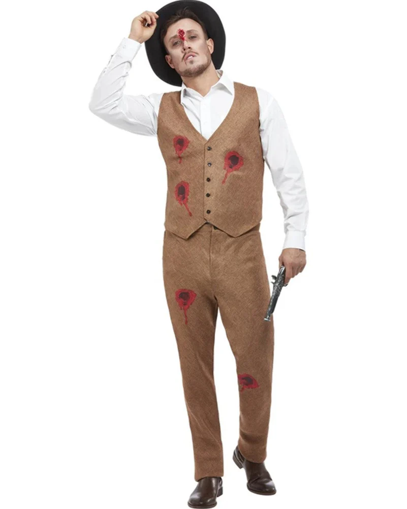 Clyde Zombie Gangster Mens Costume - Image 2