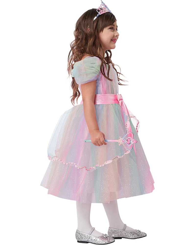 Colourful Rainbow Princess Toddler Girls Costume - Image 3