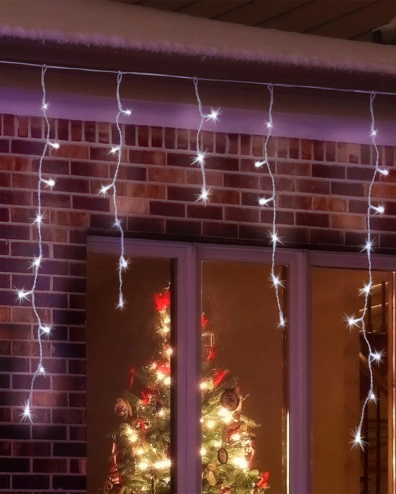 Cool White 480 Piece Christmas LED Snowing Icicle Lights 11.9m - Image 3