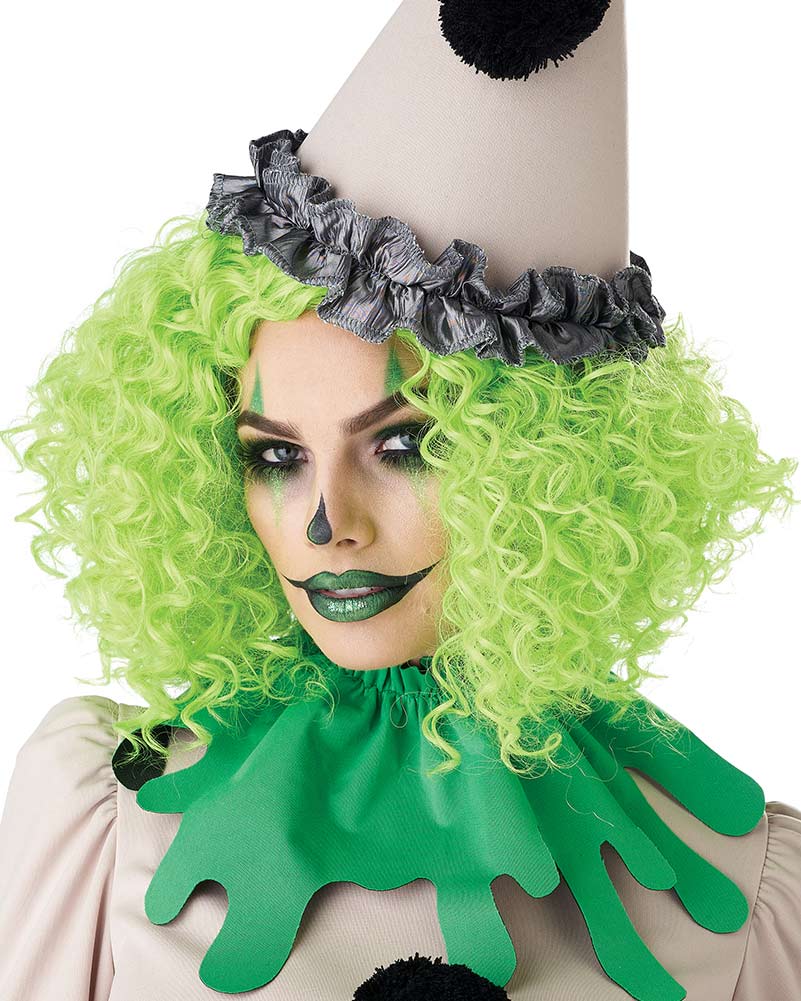 Corkscrew Clown Curly Green Wig - Image 3